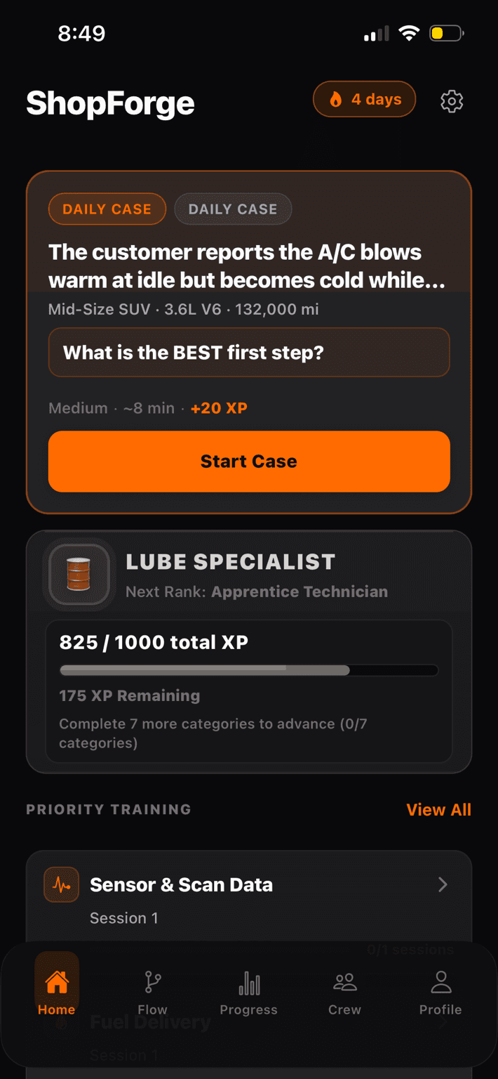 ShopForge home dashboard
